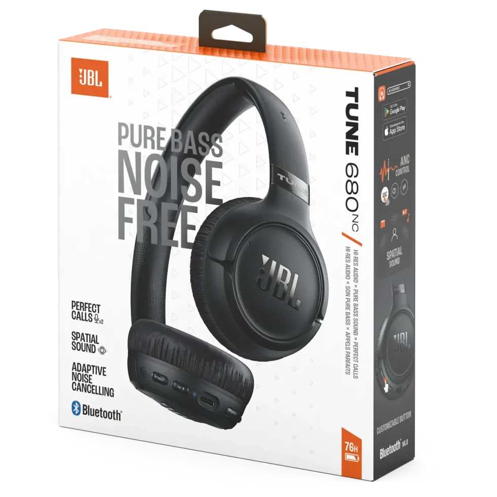 JBL Tune 680NC trådløse on-ear-hodetelefoner Svart