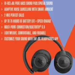 JBL Tune 780NC trådløse over-ear-hodetelefoner Hvit