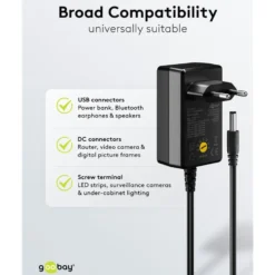 Justerbar strømadapter 3–12 V (DC) 27 W