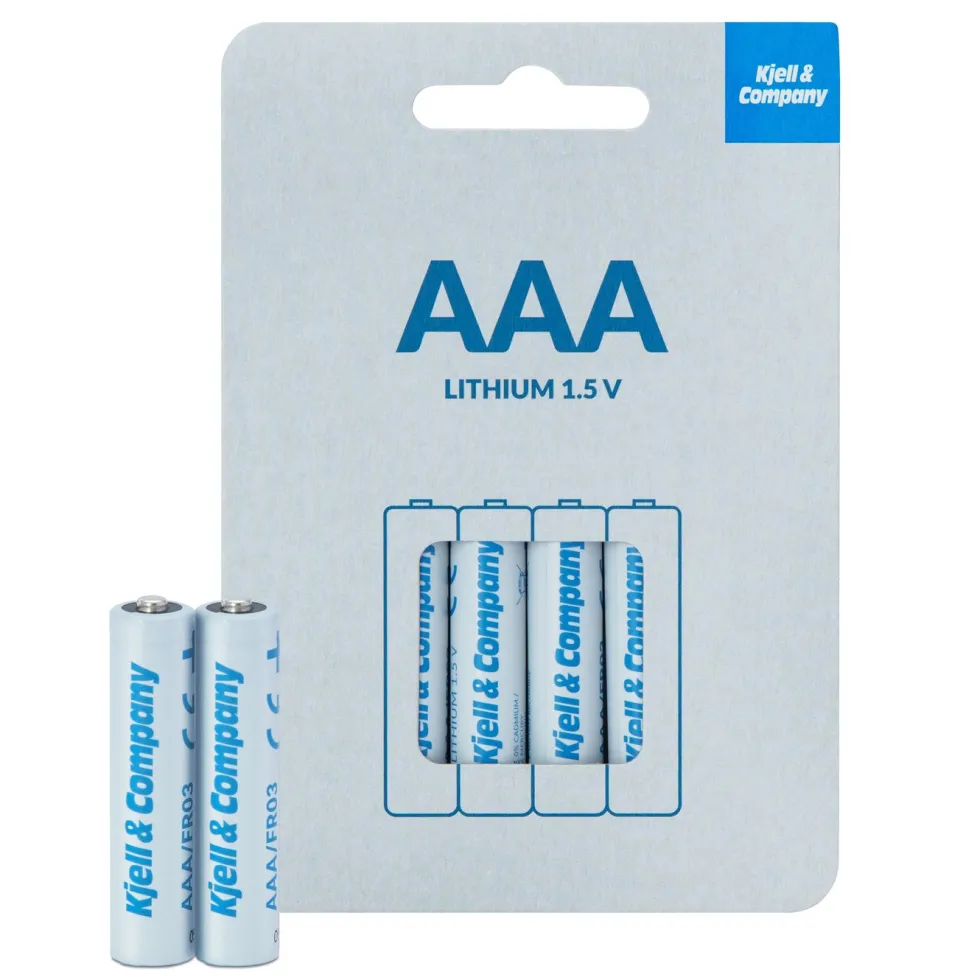 Kjell & Company AAA-litiumbatterier, 4-pk.