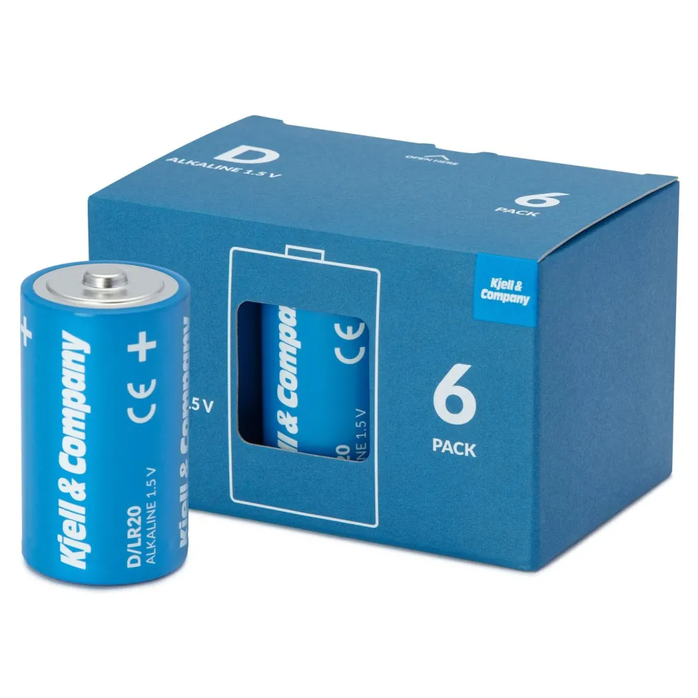 Kjell & Company D-batterier (LR20) 6-pk.