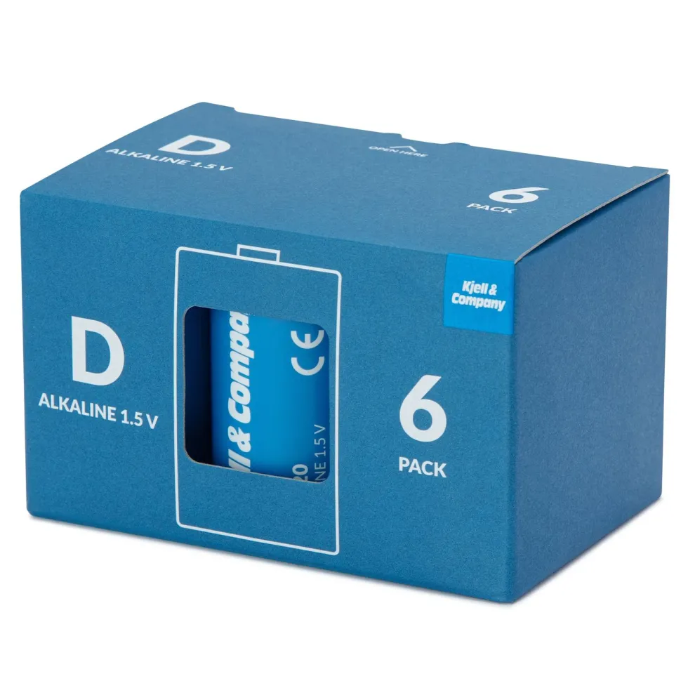 Kjell & Company D-batterier (LR20) 6-pk.