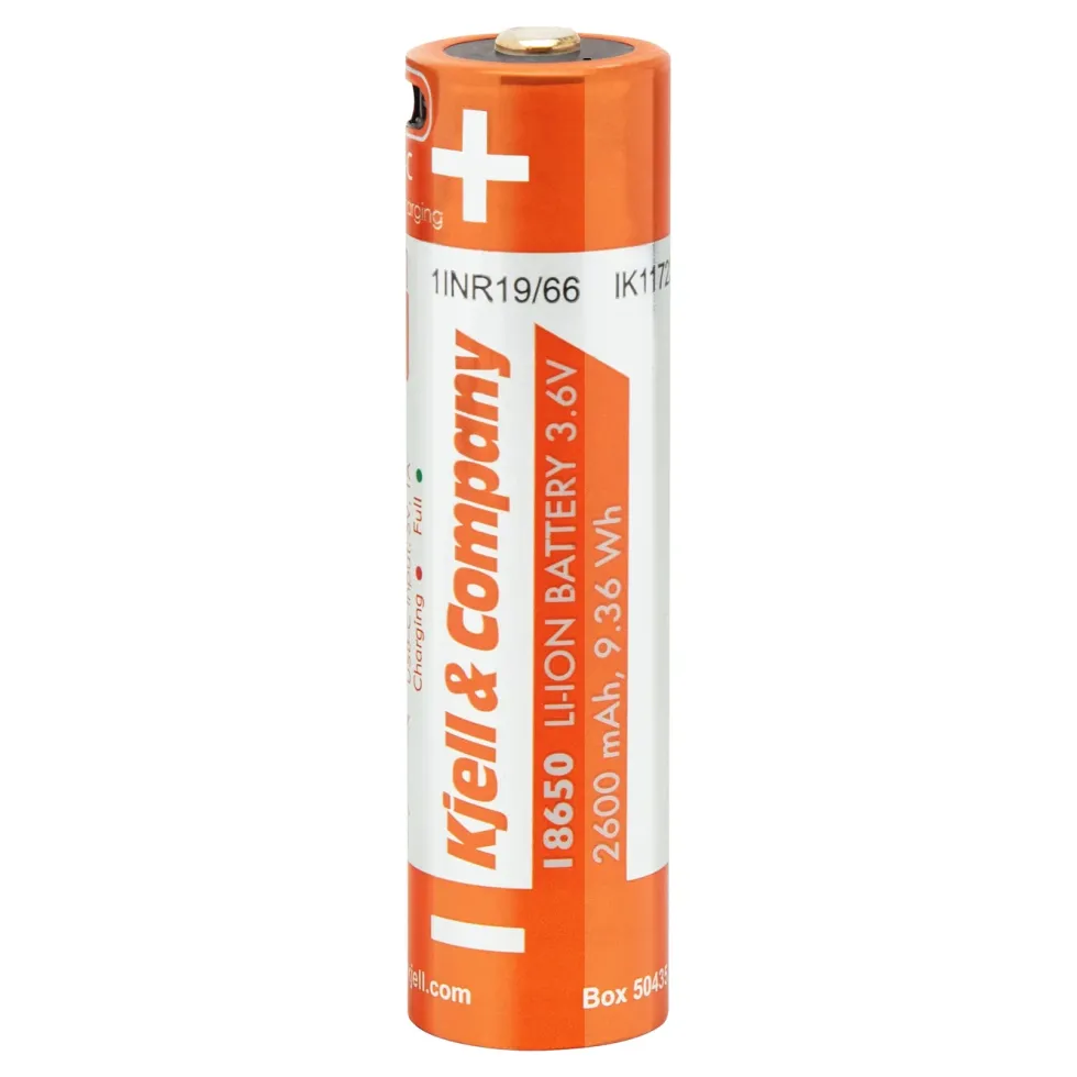 Kjell & Company 18650 Li-ion-batteri med USB-C 2600 mAh
