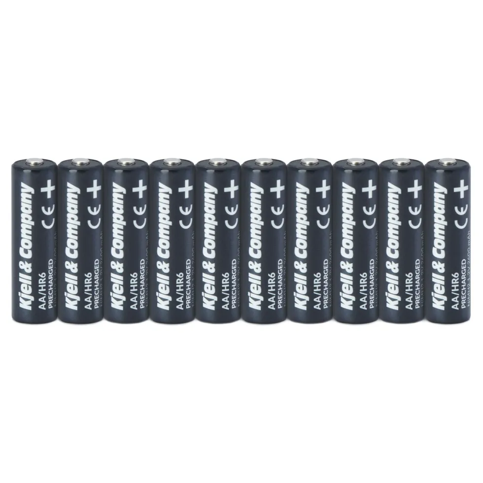 Kjell & Company Oppladbare AA-batterier 2600 mAh 10-pk.