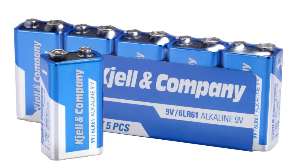 Kjell & Company 9 V-batterier (PP3) 5-pk.