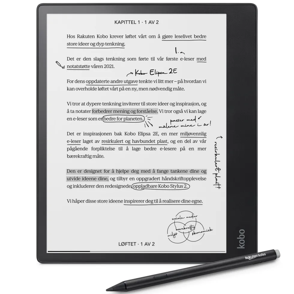 Kobo Notebook Elipsa 2E med Kobo Stylus 2