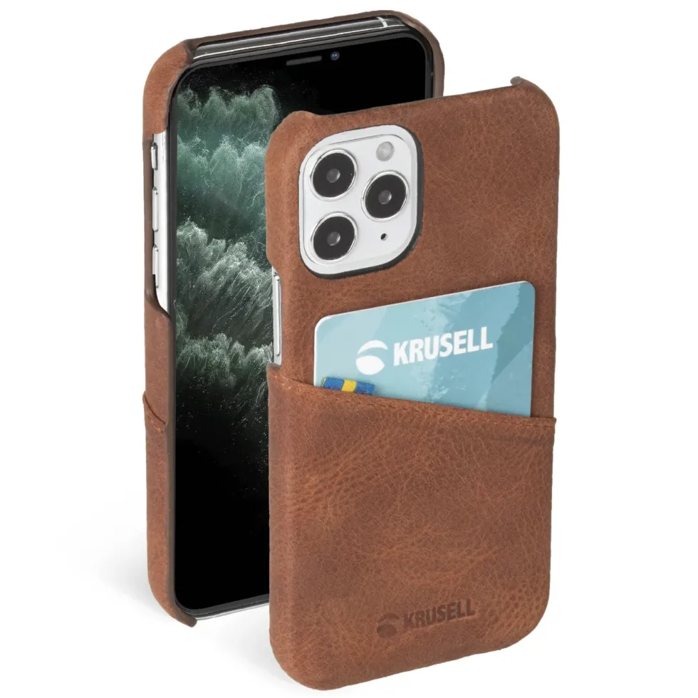 Krusell Lommebokdeksel for iPhone 12 Pro Max Cognac