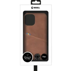 Krusell Lommebokdeksel for iPhone 12 Pro Max Cognac