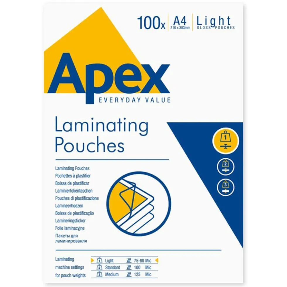 Lamineringslommer A4 100-pk. 75 mikron