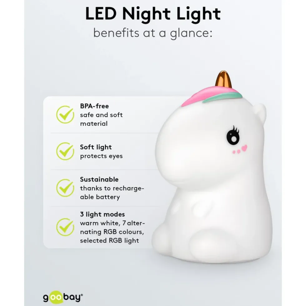LED-nattlys Enhjørning