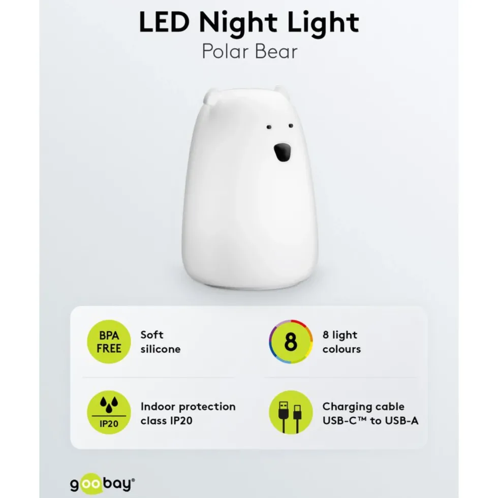 LED-nattlys Isbjørn