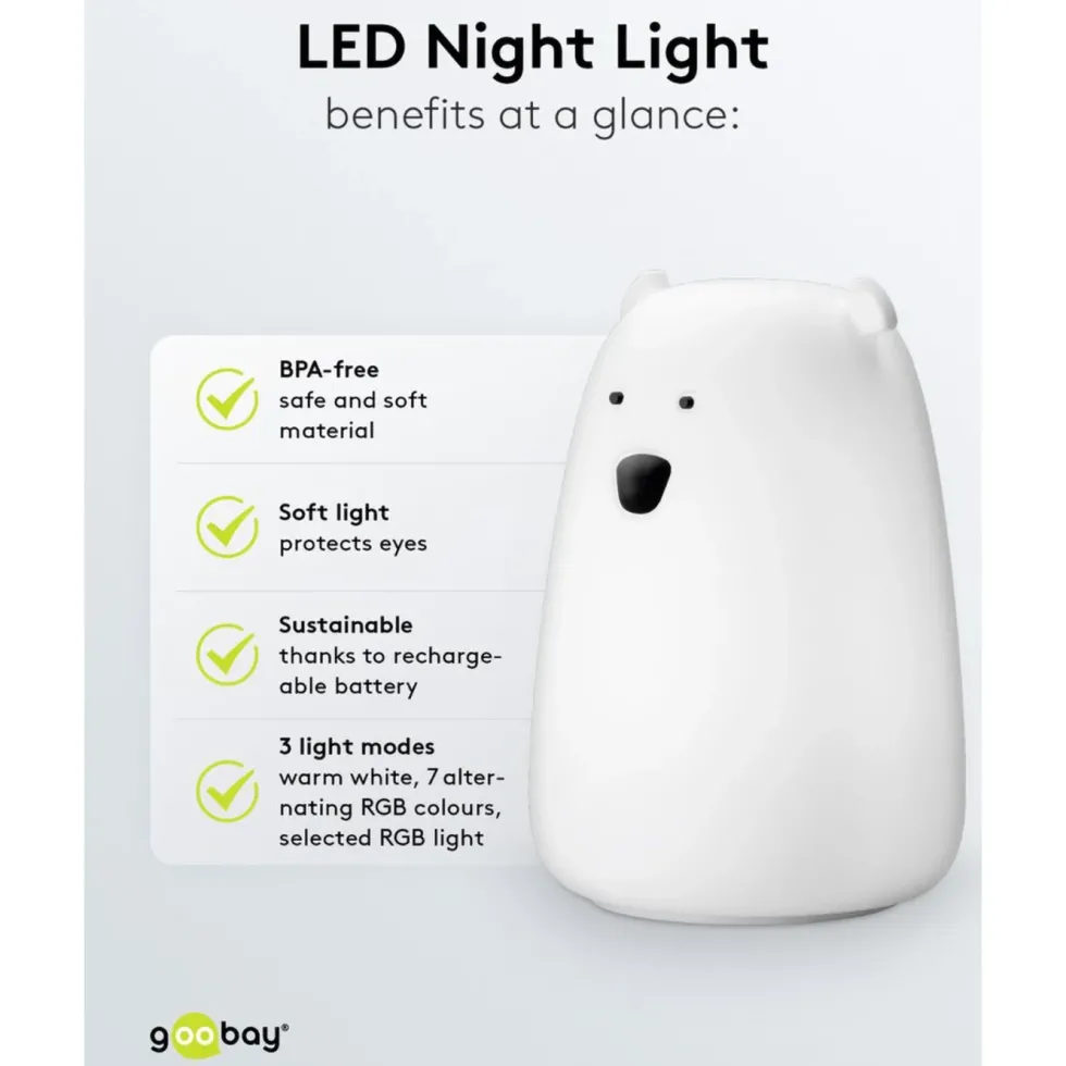 LED-nattlys Isbjørn