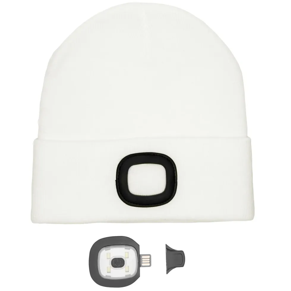 Ledsavers Lue med LED-lykt Hvit