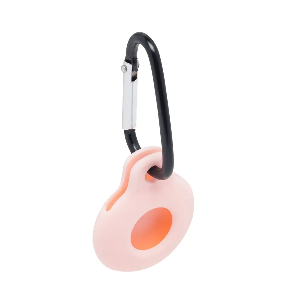 Linocell AirTag Silikonetui med karabinkrok Rosa