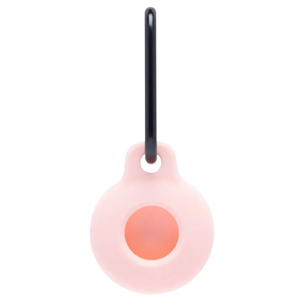 Linocell AirTag Silikonetui med karabinkrok Rosa