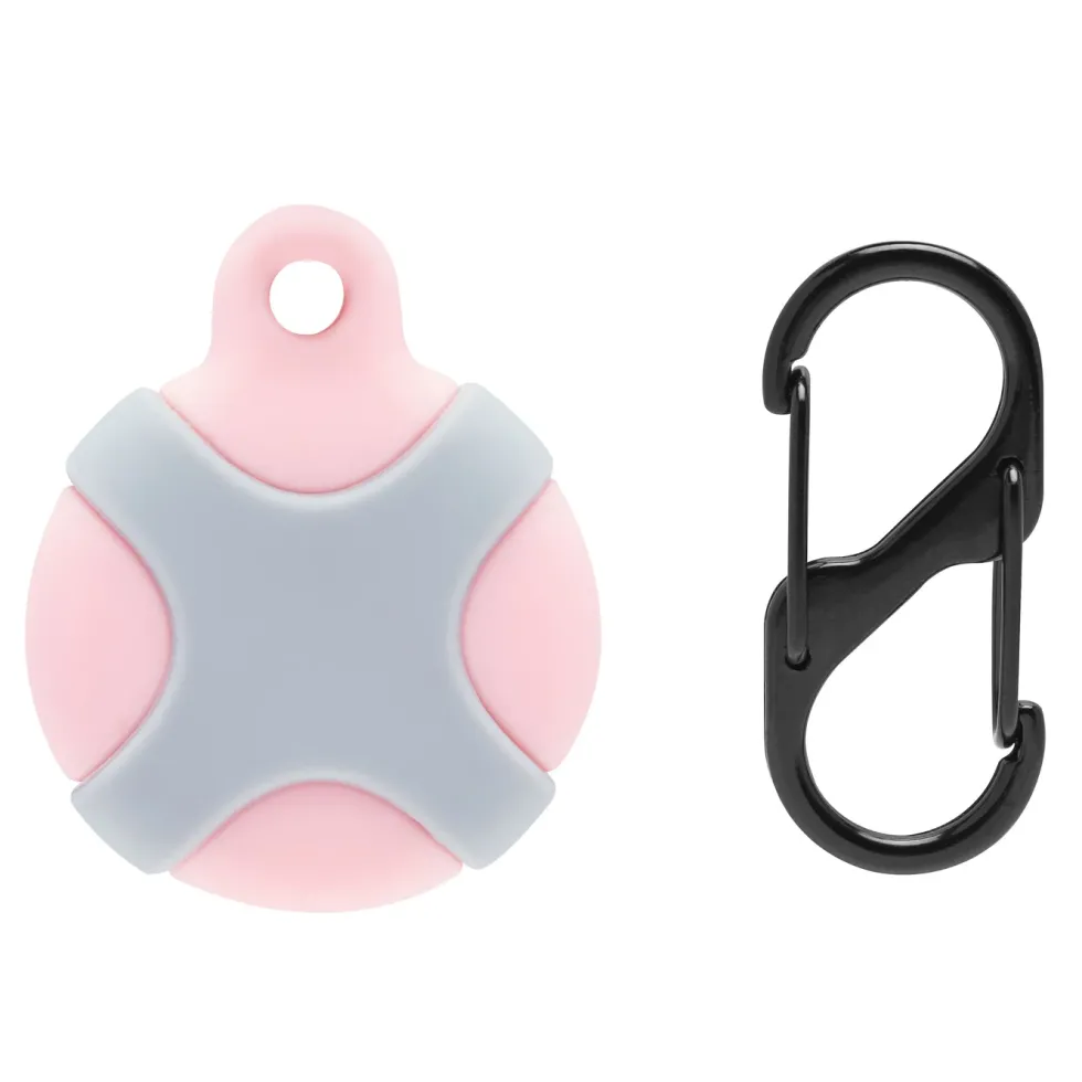 Linocell AirTag Silikonetui for dyr Rosa/Grå