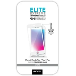 Linocell Elite Extreme Curved for iPhone 6, 7 og 8 Plus Hvit