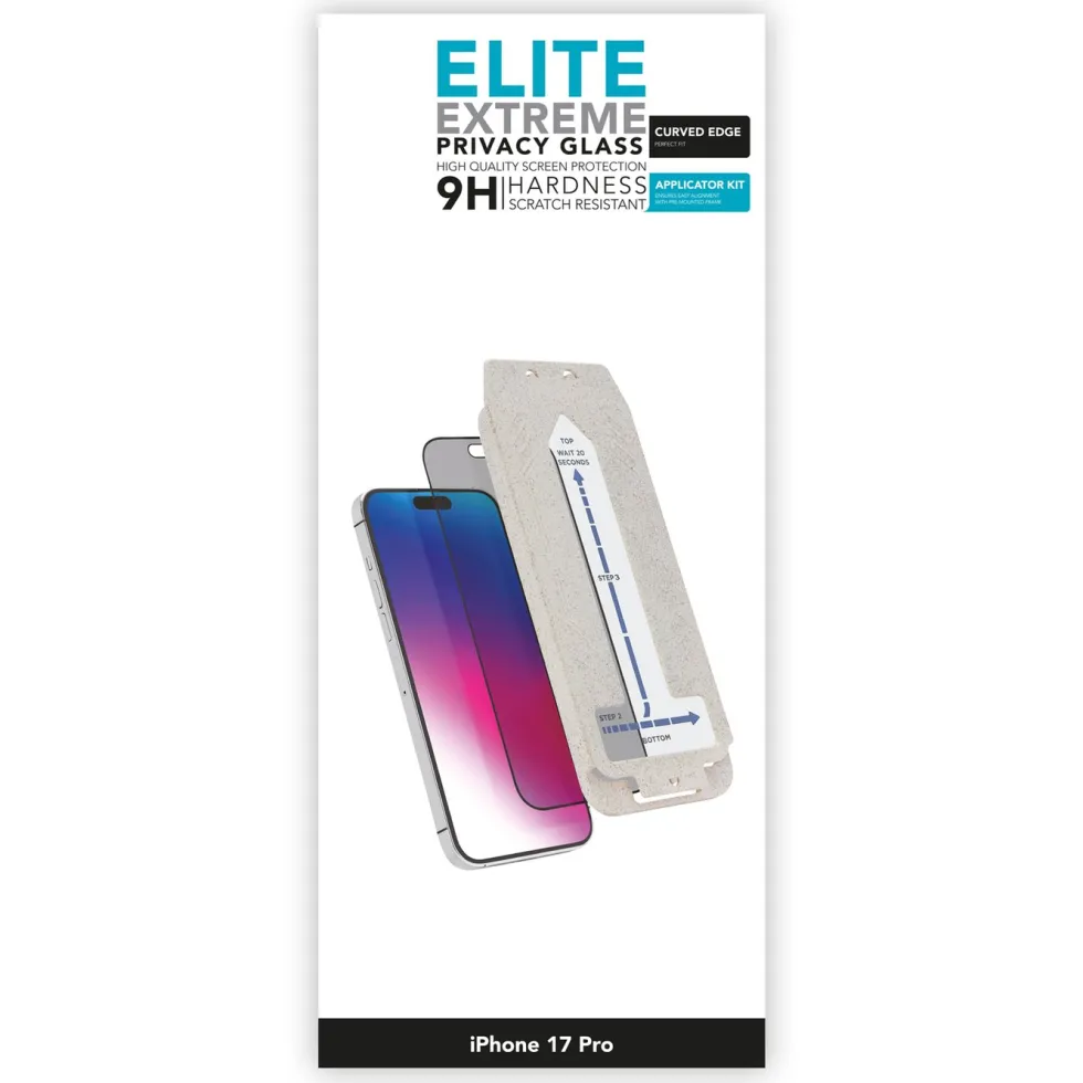 Linocell Elite Extreme Curved Privacy Skjermbeskytter for iPhone 17 Pro