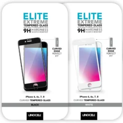 Linocell Elite Extreme Curved Skjermbeskytter for iPhone 6, 7 og 8 Hvit