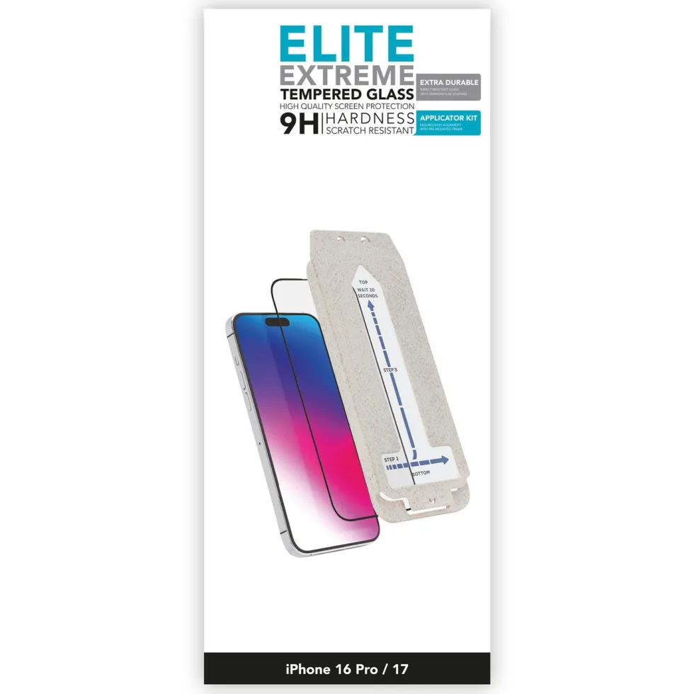 Linocell Elite Extreme Extra Durable Skjermbeskytter for iPhone 16 Pro og 17