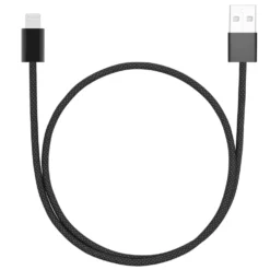 Linocell Flettet USB-A- til Lightning-kabel Svart 0,5 m