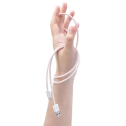 Linocell Flettet USB-A- til Lightning-kabel Rosa 0,5 m