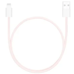 Linocell Flettet USB-A- til Lightning-kabel Rosa 0,5 m