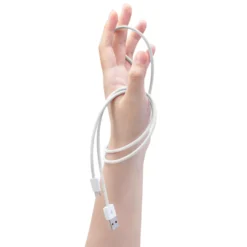 Linocell Flettet USB-A- til Lightning-kabel Hvit 1 m