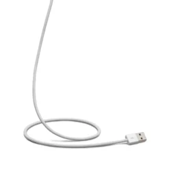 Linocell Flettet USB-A- til Lightning-kabel Hvit 1 m