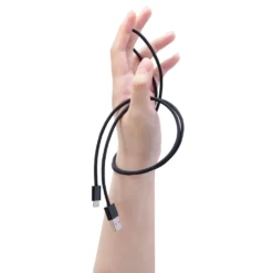 Linocell Flettet USB-A- til Lightning-kabel Svart 2 m