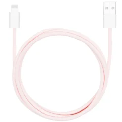 Linocell Flettet USB-A- til Lightning-kabel Rosa 1 m
