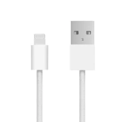 Linocell Flettet USB-A- til Lightning-kabel Hvit 2 m
