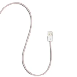 Linocell Flettet USB-A- til Lightning-kabel Rosa 2 m