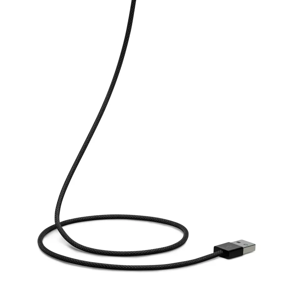 Linocell Flettet USB-A- til USB-C-kabel Svart 2 m