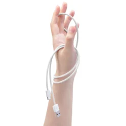 Linocell Flettet USB-A- til USB-C-kabel Hvit 0,5 m