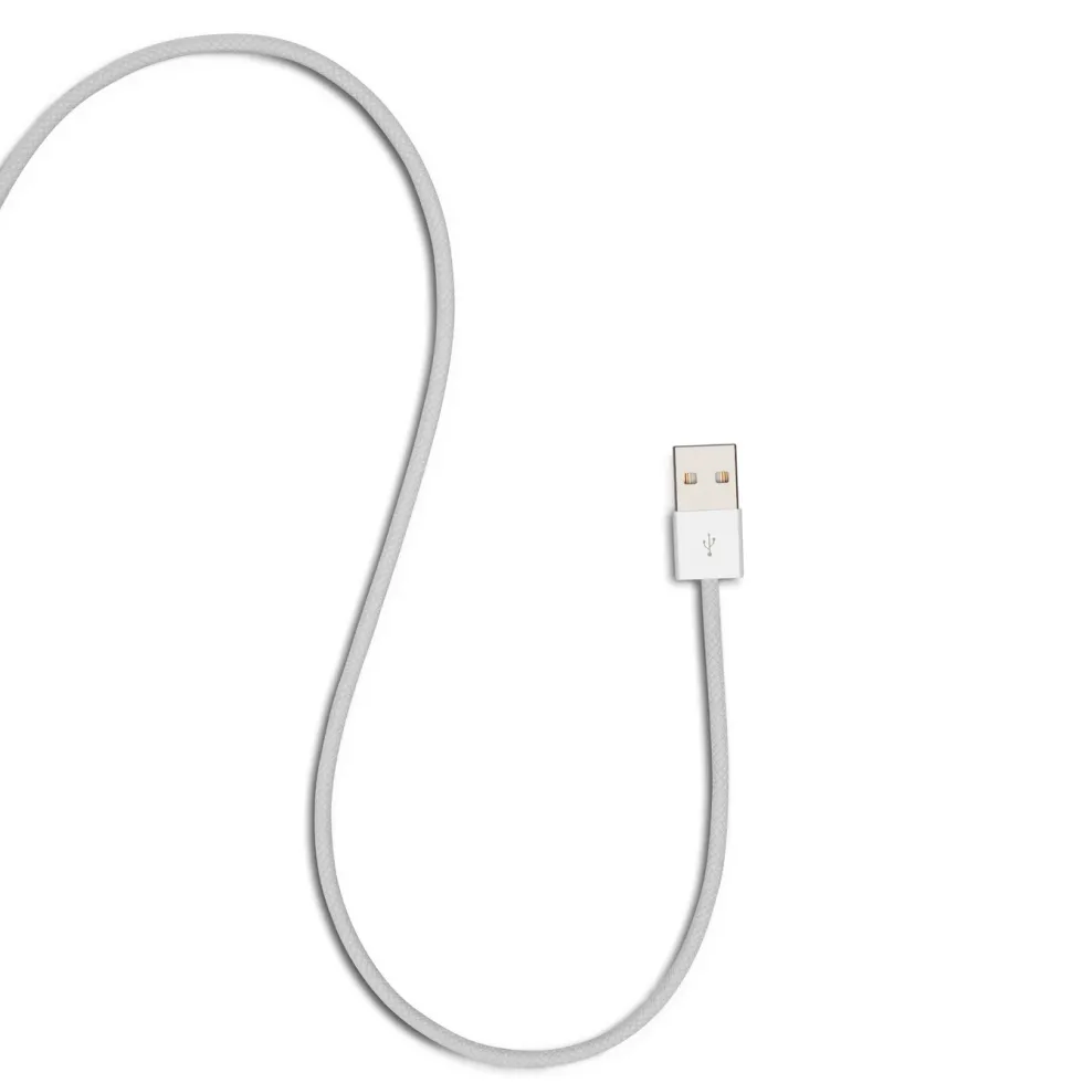 Linocell Flettet USB-A- til USB-C-kabel Hvit 0,5 m