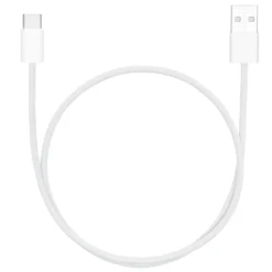 Linocell Flettet USB-A- til USB-C-kabel Hvit 0,5 m