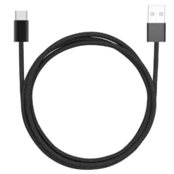 Linocell Flettet USB-A- til USB-C-kabel Svart 1 m