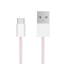 Linocell Flettet USB-A- til USB-C-kabel Rosa 0,5 m