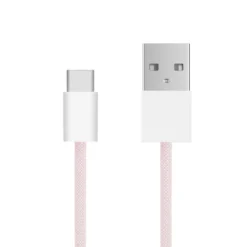 Linocell Flettet USB-A- til USB-C-kabel Rosa 0,5 m