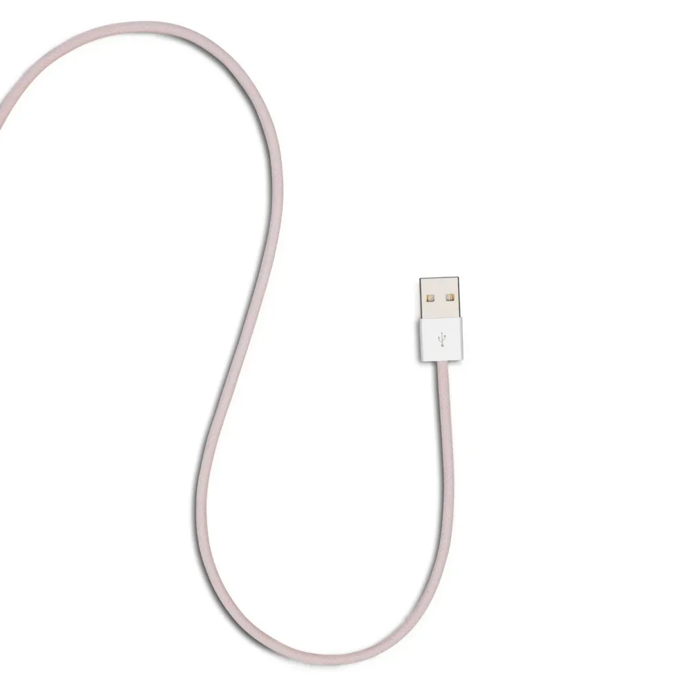 Linocell Flettet USB-A- til USB-C-kabel Rosa 0,5 m