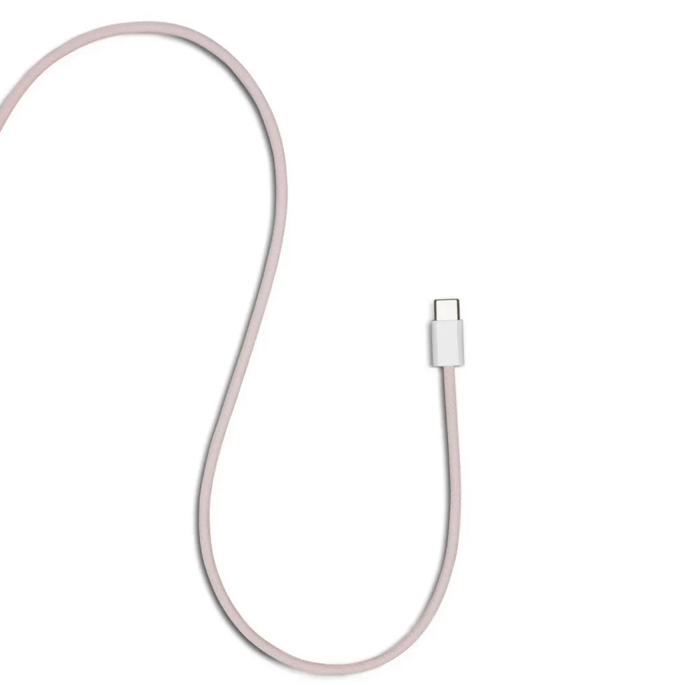 Linocell Flettet USB-A- til USB-C-kabel Rosa 0,5 m