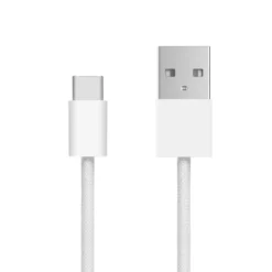 Linocell Flettet USB-A- til USB-C-kabel Hvit 1 m