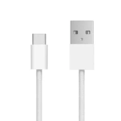 Linocell Flettet USB-A- til USB-C-kabel Hvit 2 m