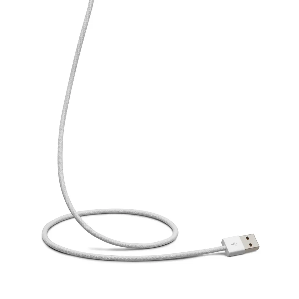Linocell Flettet USB-A- til USB-C-kabel Hvit 2 m
