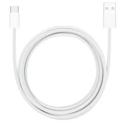 Linocell Flettet USB-A- til USB-C-kabel Hvit 2 m