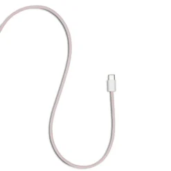 Linocell Flettet USB-A- til USB-C-kabel Rosa 1 m
