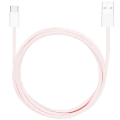 Linocell Flettet USB-A- til USB-C-kabel Rosa 1 m