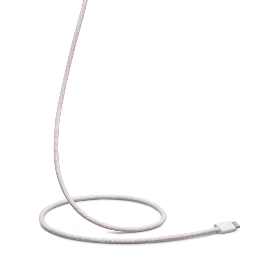 Linocell Flettet USB-C- til Lightning-kabel Rosa 2 m