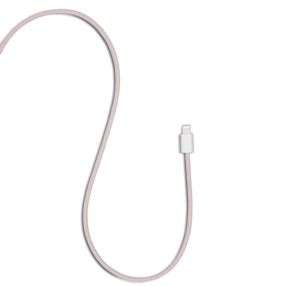 Linocell Flettet USB-C- til Lightning-kabel Rosa 2 m
